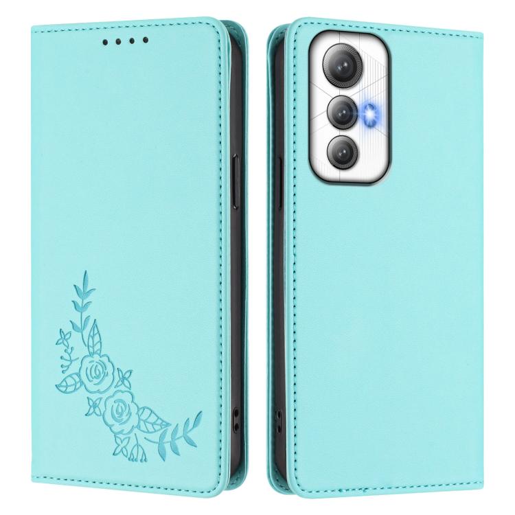 For Cubot Max 5 Peony Embossed Magnetic RFID Vegan Leather Phone Case