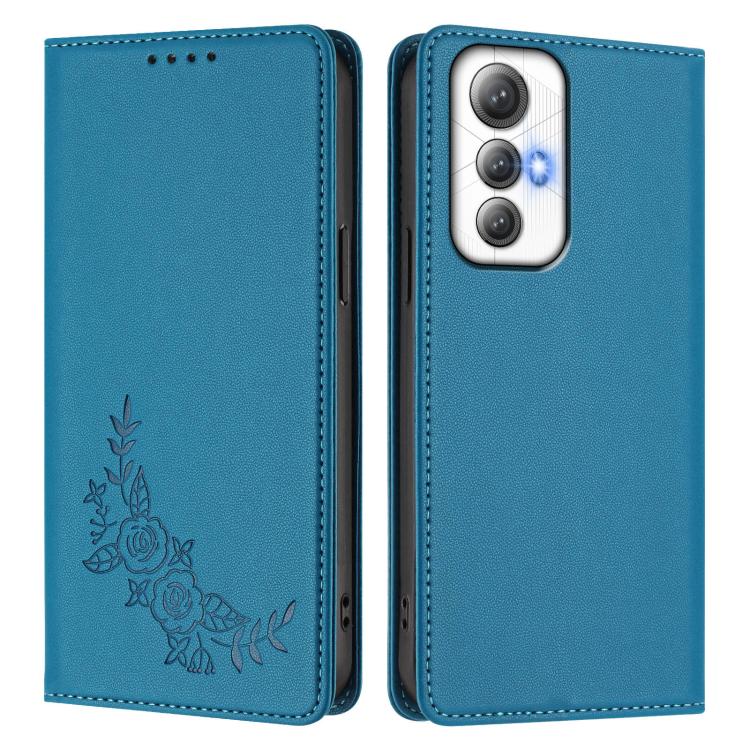 For Cubot Max 5 Peony Embossed Magnetic RFID Vegan Leather Phone Case