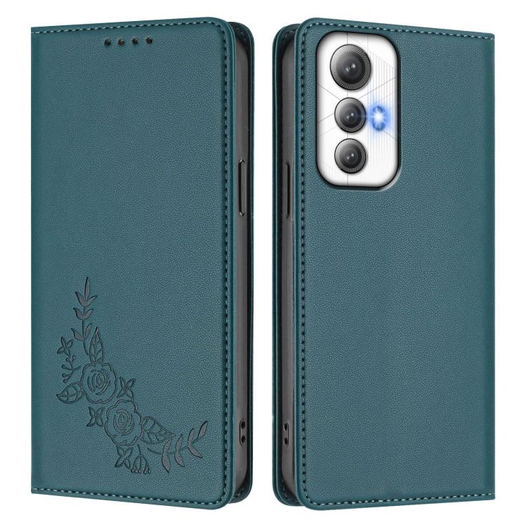 For Cubot Max 5 Peony Embossed Magnetic RFID Vegan Leather Phone Case