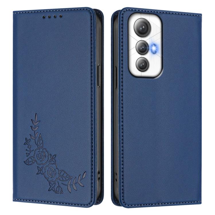 For Cubot Max 5 Peony Embossed Magnetic RFID Vegan Leather Phone Case