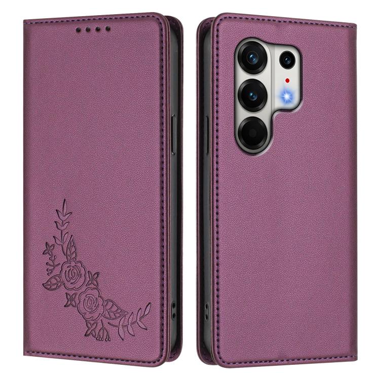 For Tecno Camon 50 Pro 4G Peony Embossed Magnetic RFID Vegan Leather Phone Case