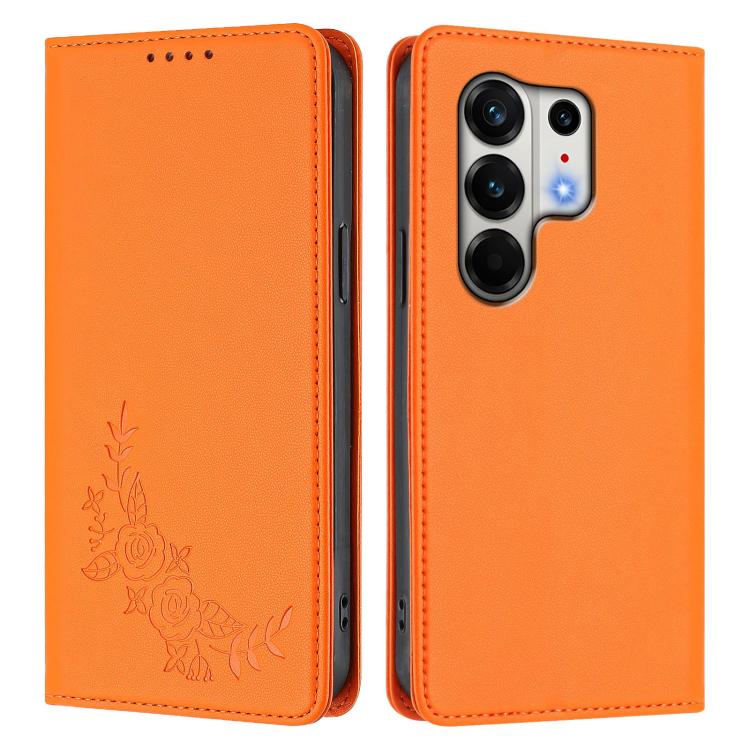 For Tecno Camon 50 Pro 4G Peony Embossed Magnetic RFID Vegan Leather Phone Case