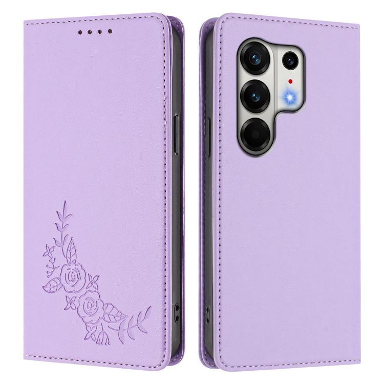 For Tecno Camon 50 Pro 4G Peony Embossed Magnetic RFID Vegan Leather Phone Case