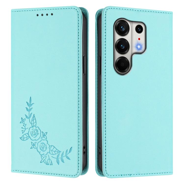For Tecno Camon 50 Pro 4G Peony Embossed Magnetic RFID Vegan Leather Phone Case
