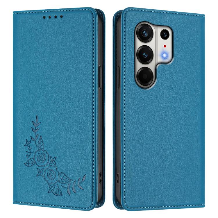 For Tecno Camon 50 Pro 4G Peony Embossed Magnetic RFID Vegan Leather Phone Case