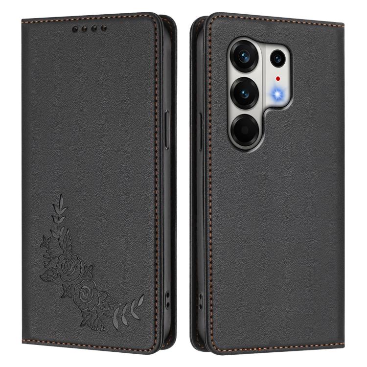 For Tecno Camon 50 Pro 4G Peony Embossed Magnetic RFID Vegan Leather Phone Case