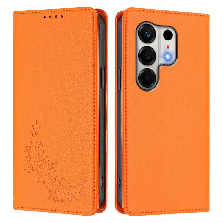 For Tecno Camon 50 4G Peony Embossed Magnetic RFID Vegan Leather Phone Case