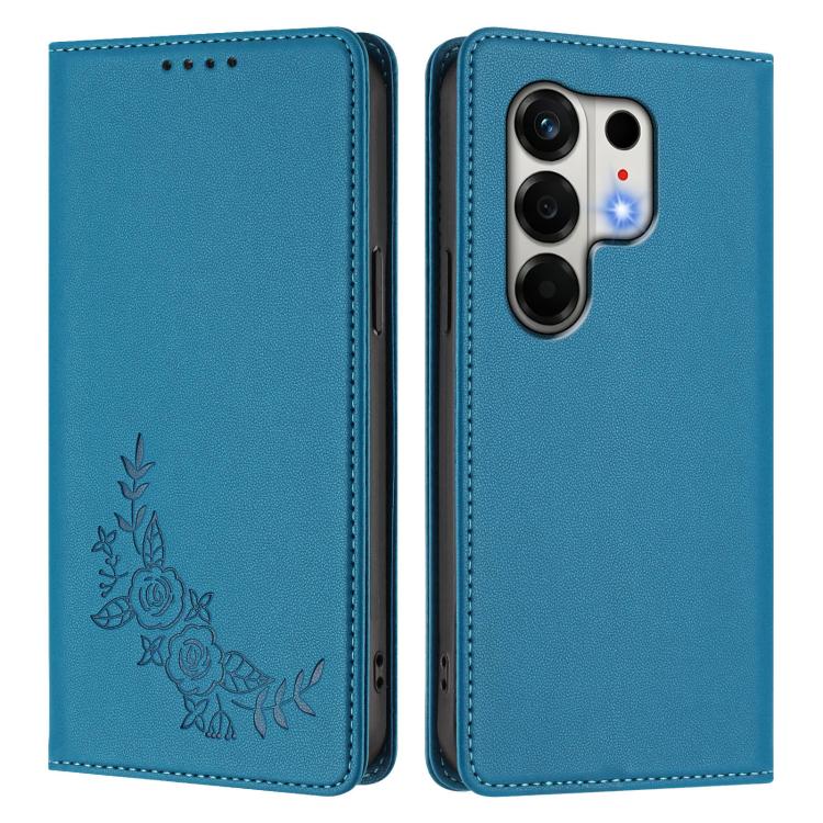 For Tecno Camon 50 4G Peony Embossed Magnetic RFID Vegan Leather Phone Case