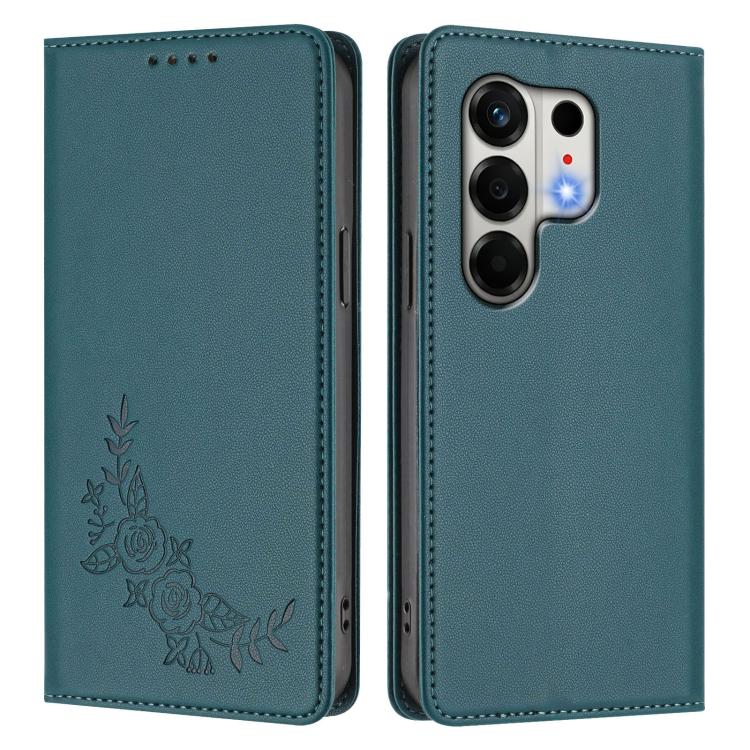 For Tecno Camon 50 4G Peony Embossed Magnetic RFID Vegan Leather Phone Case