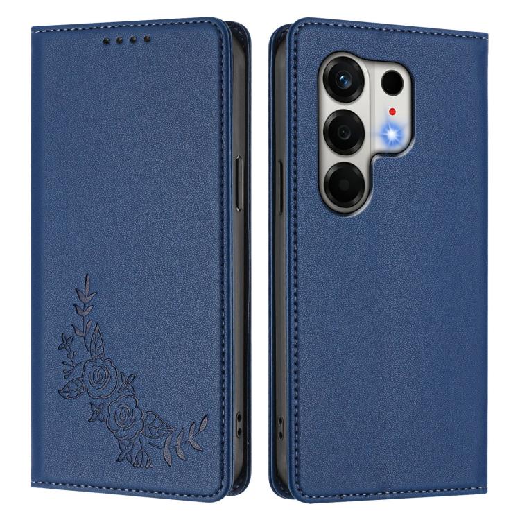For Tecno Camon 50 4G Peony Embossed Magnetic RFID Vegan Leather Phone Case