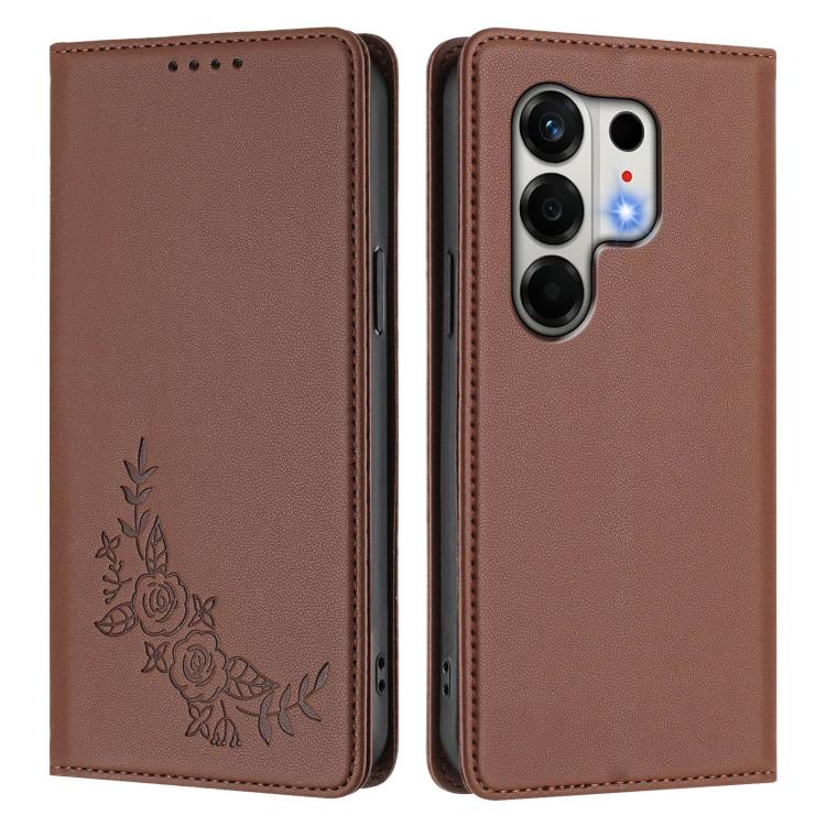 For Tecno Camon 50 4G Peony Embossed Magnetic RFID Vegan Leather Phone Case