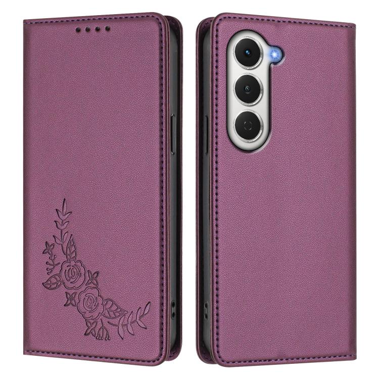 For Tecno Spark 40 Pro 4G Peony Embossed Magnetic RFID Vegan Leather Phone Case