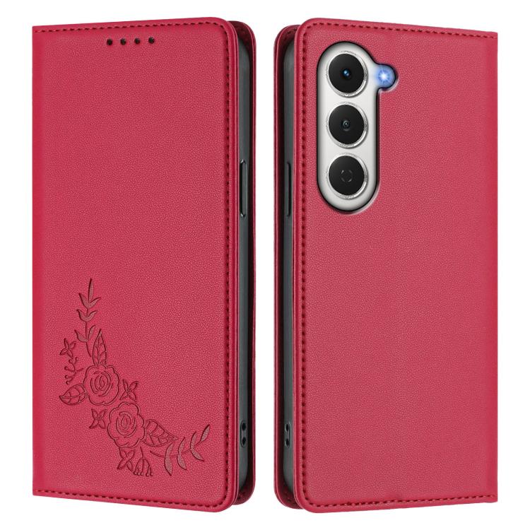 For Tecno Spark 40 Pro 4G Peony Embossed Magnetic RFID Vegan Leather Phone Case