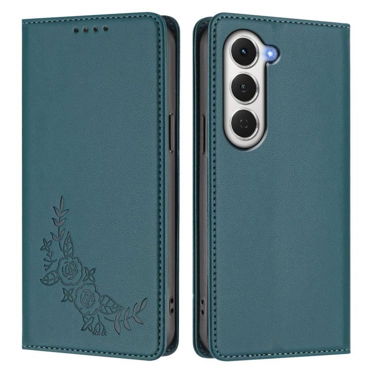 For Tecno Spark 40 Pro 4G Peony Embossed Magnetic RFID Vegan Leather Phone Case