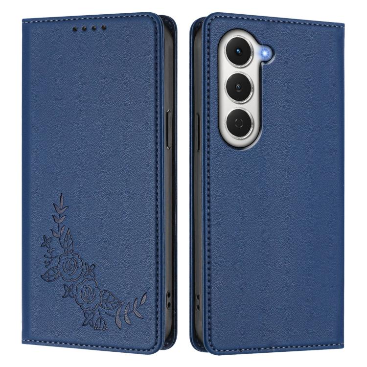 For Tecno Spark 40 Pro 4G Peony Embossed Magnetic RFID Vegan Leather Phone Case