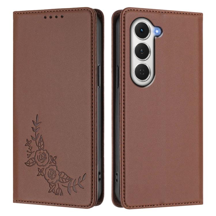 For Tecno Spark 40 Pro 4G Peony Embossed Magnetic RFID Vegan Leather Phone Case