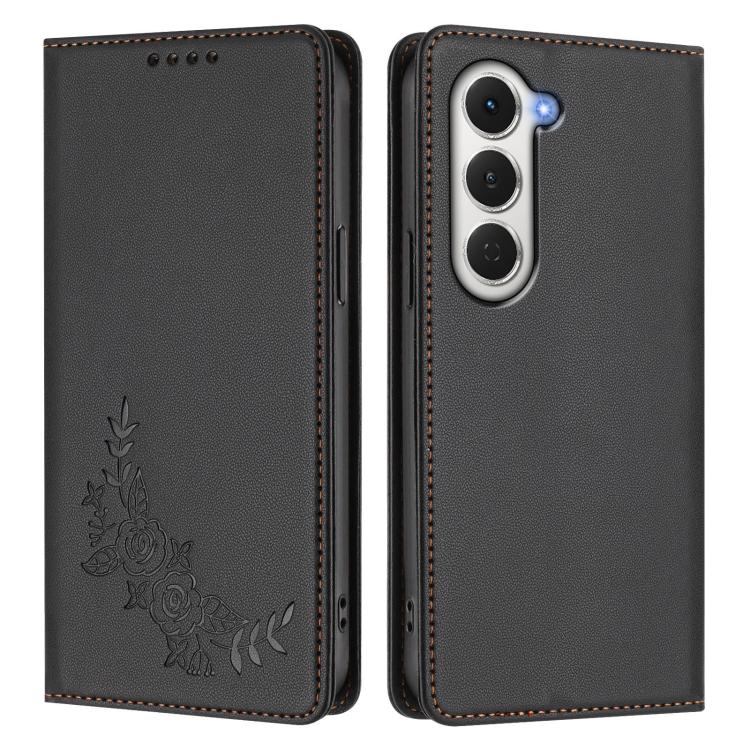 For Tecno Spark 40 Pro 4G Peony Embossed Magnetic RFID Vegan Leather Phone Case