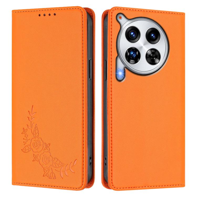 For Tecno Camon 30 Premier Peony Embossed Magnetic RFID Vegan Leather Phone Case