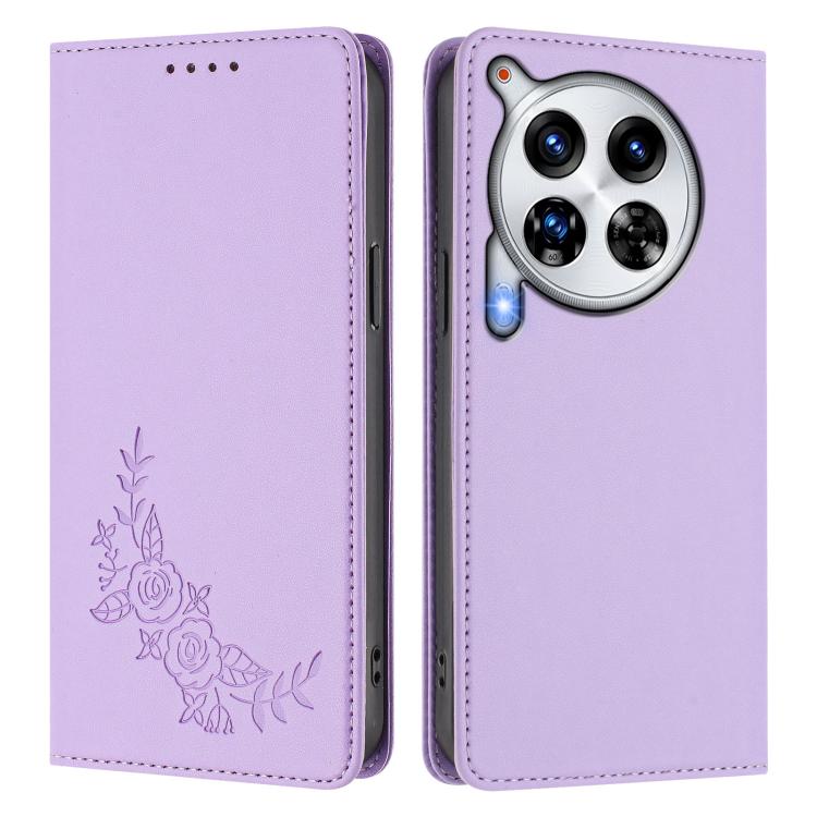 For Tecno Camon 30 Premier Peony Embossed Magnetic RFID Vegan Leather Phone Case