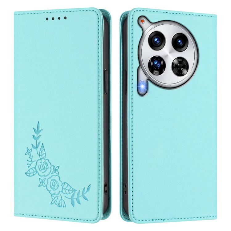 For Tecno Camon 30 Premier Peony Embossed Magnetic RFID Vegan Leather Phone Case