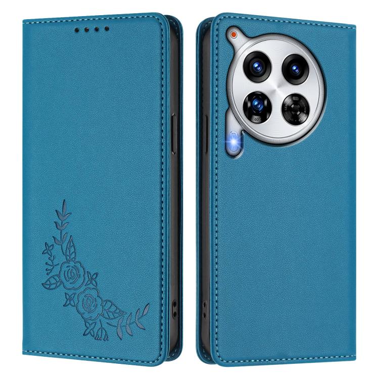 For Tecno Camon 30 Premier Peony Embossed Magnetic RFID Vegan Leather Phone Case