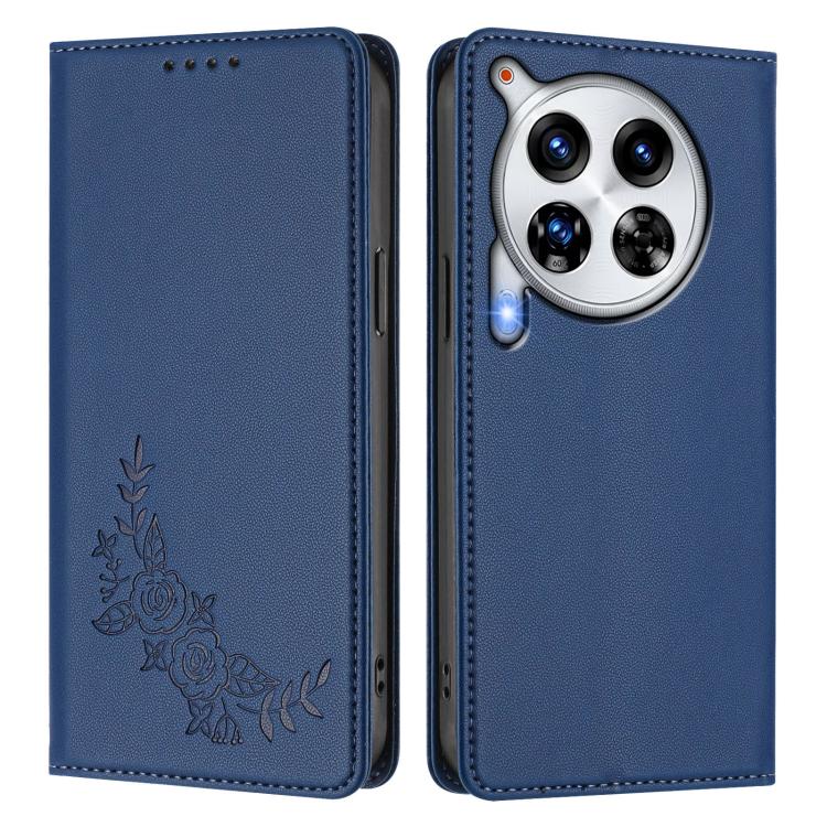 For Tecno Camon 30 Premier Peony Embossed Magnetic RFID Vegan Leather Phone Case