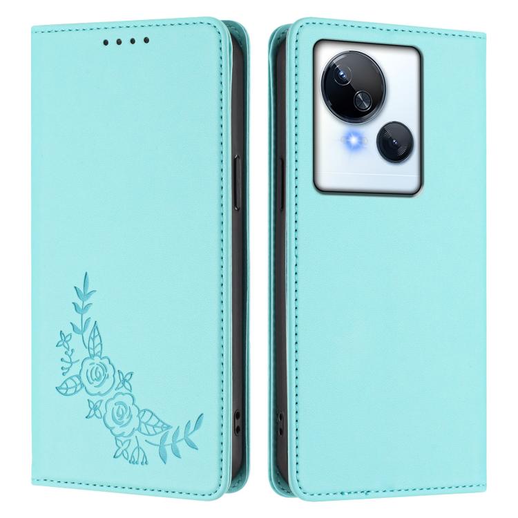 For Tecno Spark 10 5G Peony Embossed Magnetic RFID Vegan Leather Phone Case
