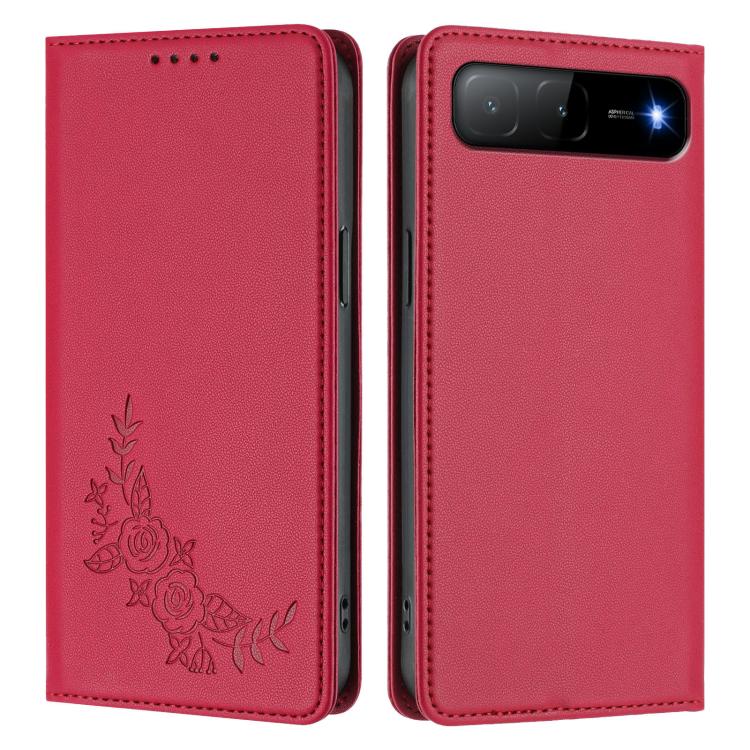 For Tecno Spark Go 5G 2025 / 40 5G Peony Embossed Magnetic RFID Vegan Leather Phone Case