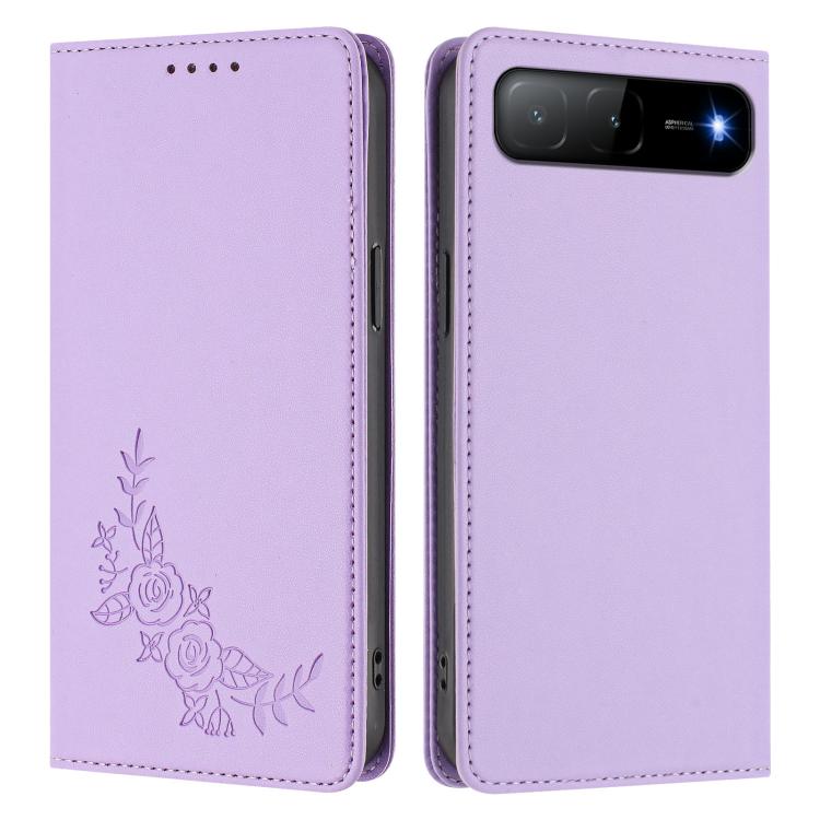 For Tecno Spark Go 5G 2025 / 40 5G Peony Embossed Magnetic RFID Vegan Leather Phone Case