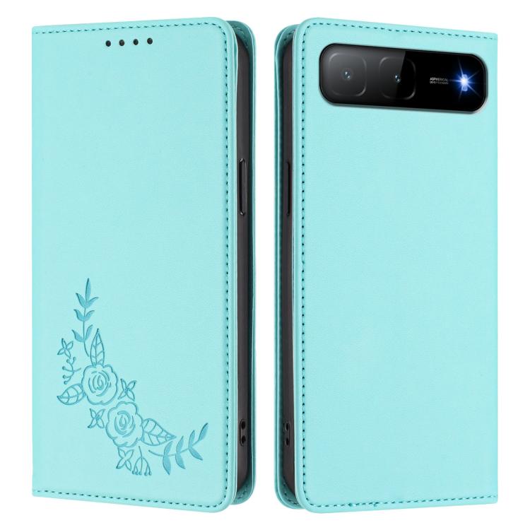 For Tecno Spark Go 5G 2025 / 40 5G Peony Embossed Magnetic RFID Vegan Leather Phone Case