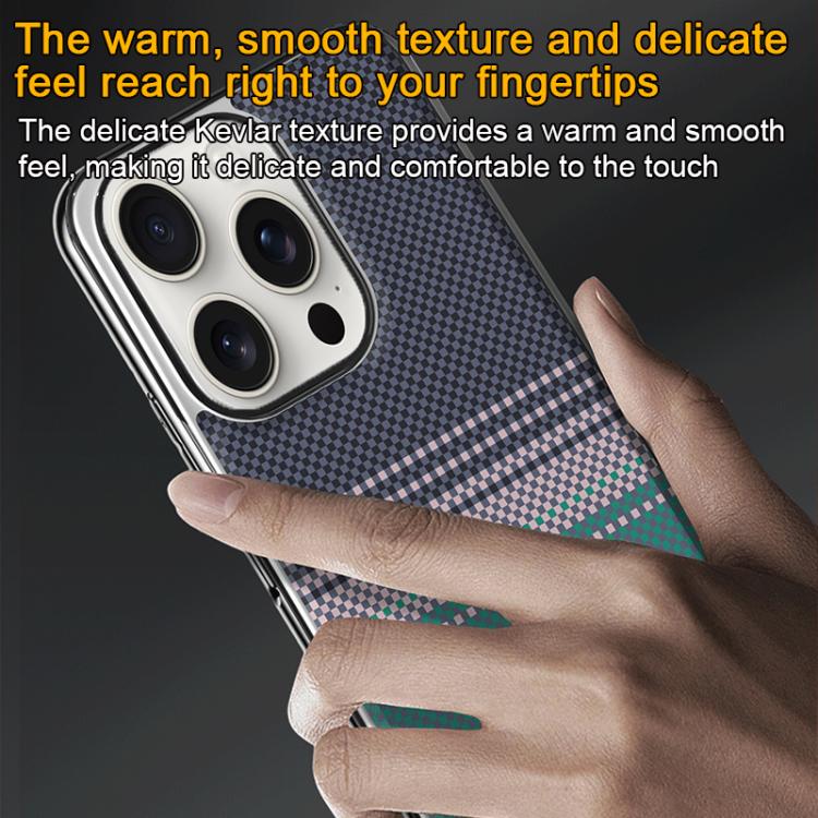 For iPhone 17 Palida Electroplated Kevlar Texture Shockproof Phone Case