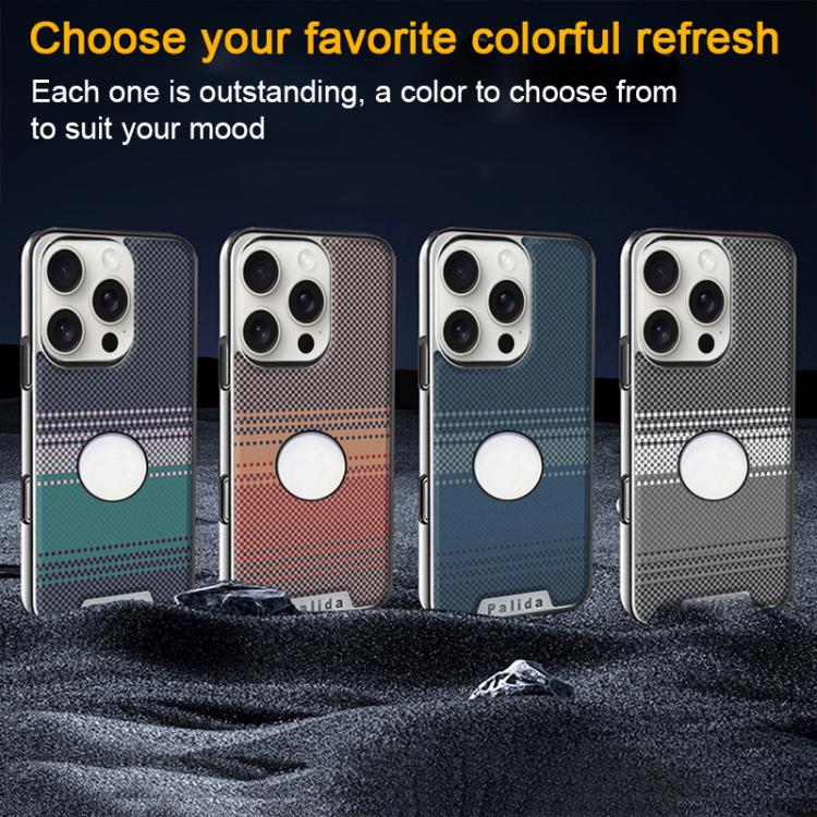 For iPhone 17 Palida Electroplated Kevlar Texture Shockproof Phone Case