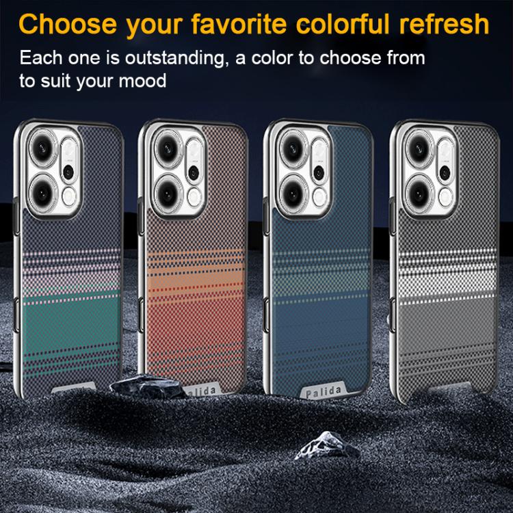 For OPPO Reno13 Global Palida Electroplated Kevlar Texture Shockproof Phone Case