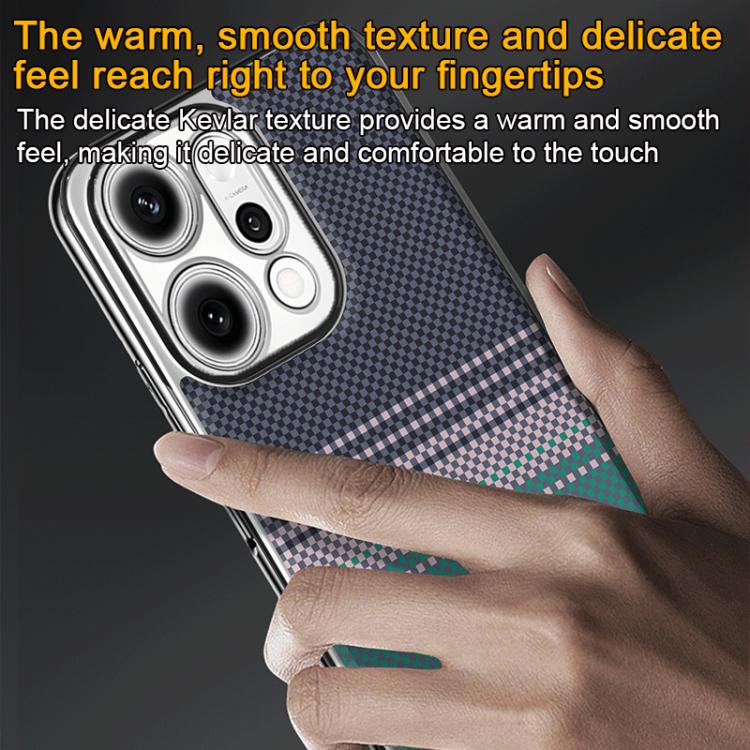 For OPPO Reno13 Global Palida Electroplated Kevlar Texture Shockproof Phone Case