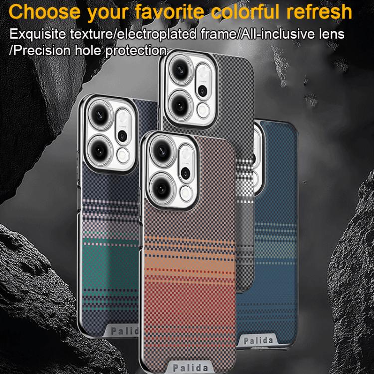 For OPPO Reno13 Global Palida Electroplated Kevlar Texture Shockproof Phone Case