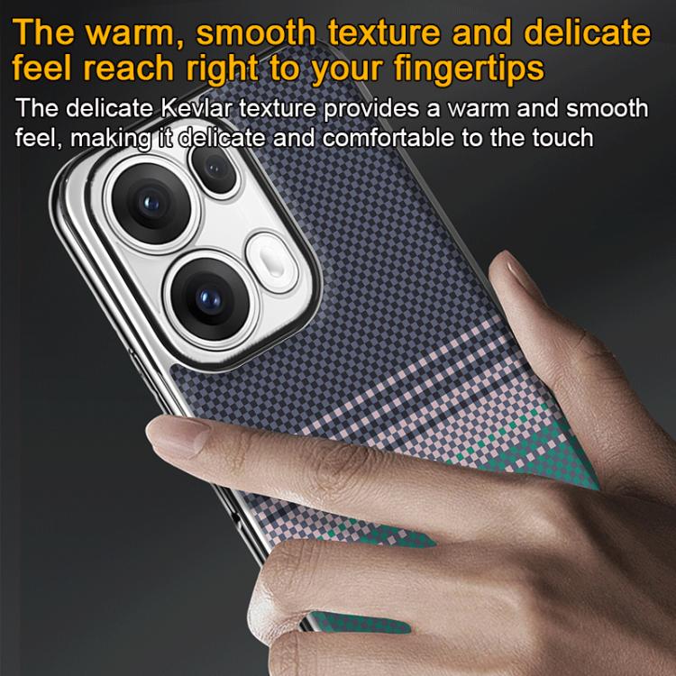 For OPPO Reno14 Global Palida Electroplated Kevlar Texture Shockproof Phone Case