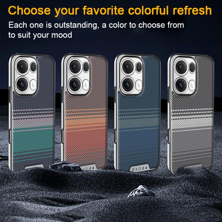 For OPPO Reno14 Global Palida Electroplated Kevlar Texture Shockproof Phone Case