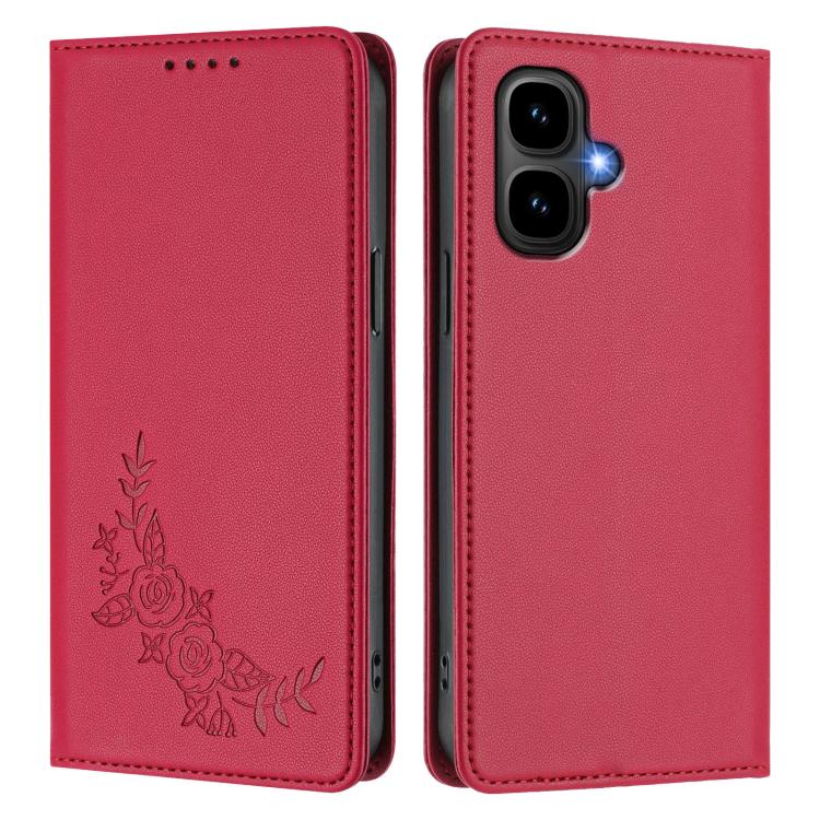 For Infinix Smart 10 4G / Tecno Pop 10 Peony Embossed Magnetic RFID Vegan Leather Phone Case