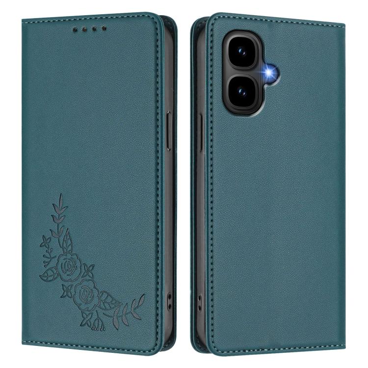 For Infinix Smart 10 4G / Tecno Pop 10 Peony Embossed Magnetic RFID Vegan Leather Phone Case