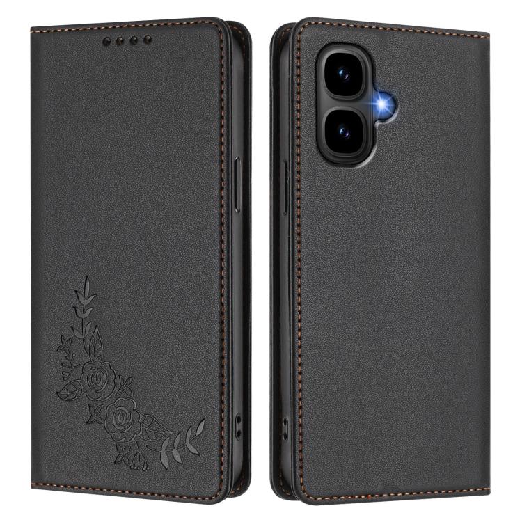 For Infinix Smart 10 4G / Tecno Pop 10 Peony Embossed Magnetic RFID Vegan Leather Phone Case