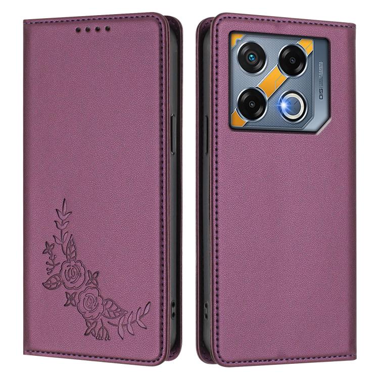 For Infinix GT 20 Pro Peony Embossed Magnetic RFID Vegan Leather Phone Case