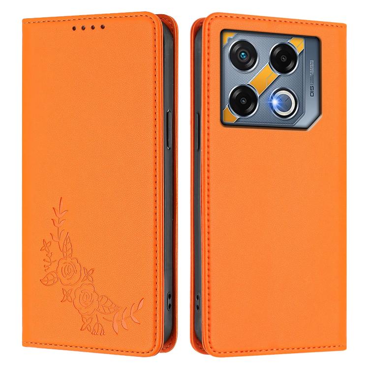 For Infinix GT 20 Pro Peony Embossed Magnetic RFID Vegan Leather Phone Case