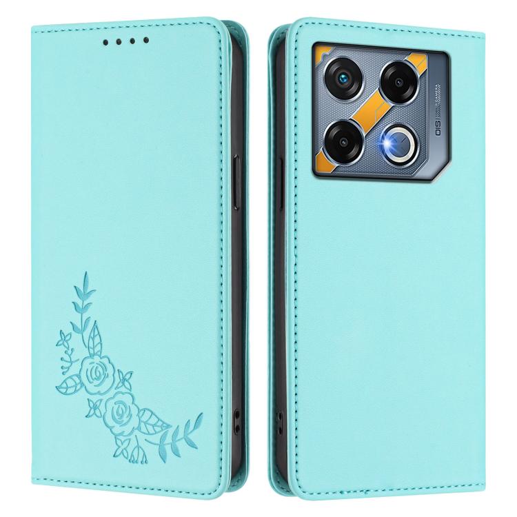 For Infinix GT 20 Pro Peony Embossed Magnetic RFID Vegan Leather Phone Case