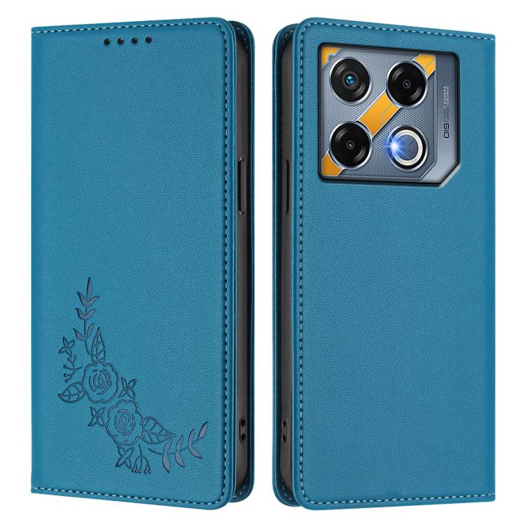 For Infinix GT 20 Pro Peony Embossed Magnetic RFID Vegan Leather Phone Case