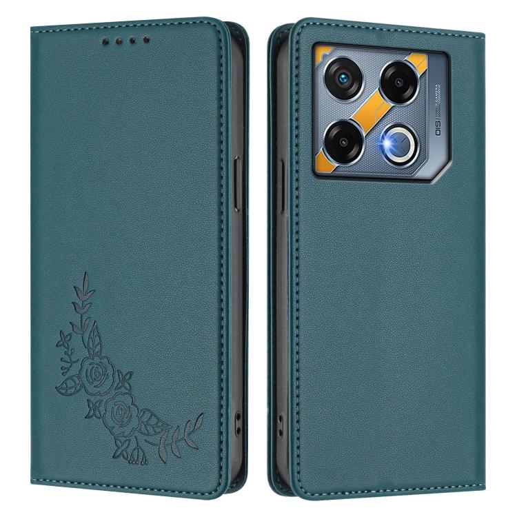 For Infinix GT 20 Pro Peony Embossed Magnetic RFID Vegan Leather Phone Case