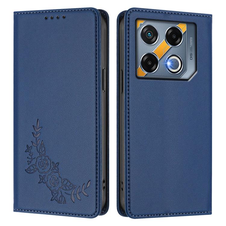 For Infinix GT 20 Pro Peony Embossed Magnetic RFID Vegan Leather Phone Case