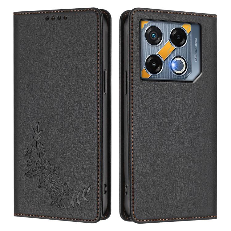 For Infinix GT 20 Pro Peony Embossed Magnetic RFID Vegan Leather Phone Case