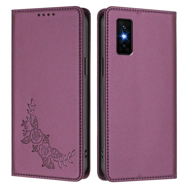 For Infinix GT 30 Pro Peony Embossed Magnetic RFID Vegan Leather Phone Case