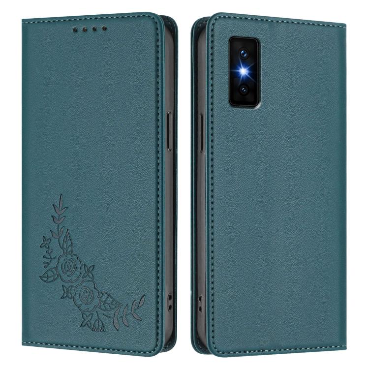 For Infinix GT 30 Pro Peony Embossed Magnetic RFID Vegan Leather Phone Case