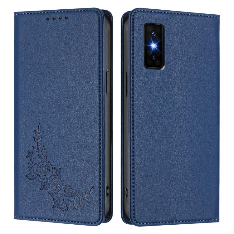 For Infinix GT 30 Pro Peony Embossed Magnetic RFID Vegan Leather Phone Case